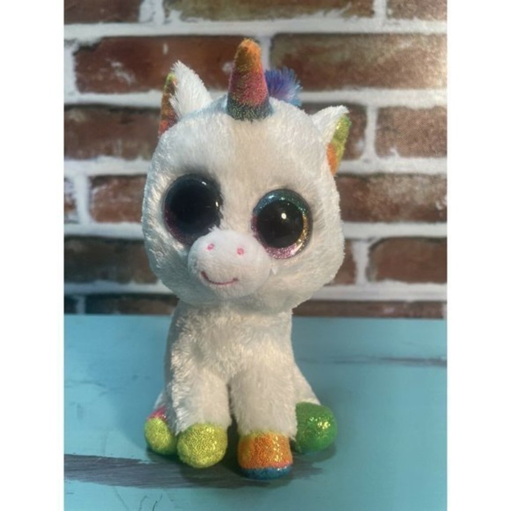 Ty Beanie Boos "PIXY" White Unicorn 7" Stuffed Animal Plush Toy 2017